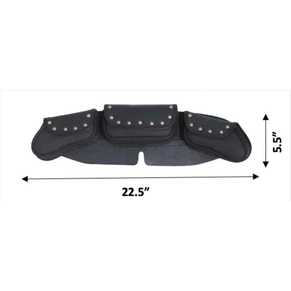 Open Road Chrome Stud Curved PVC Windshield Bag