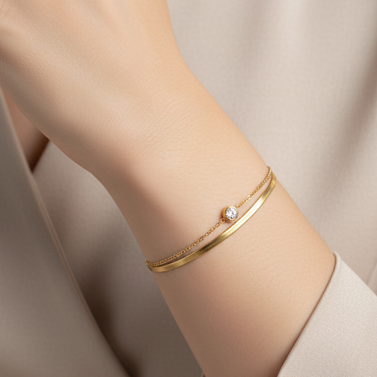 Radiant Diamond Duo Bracelet