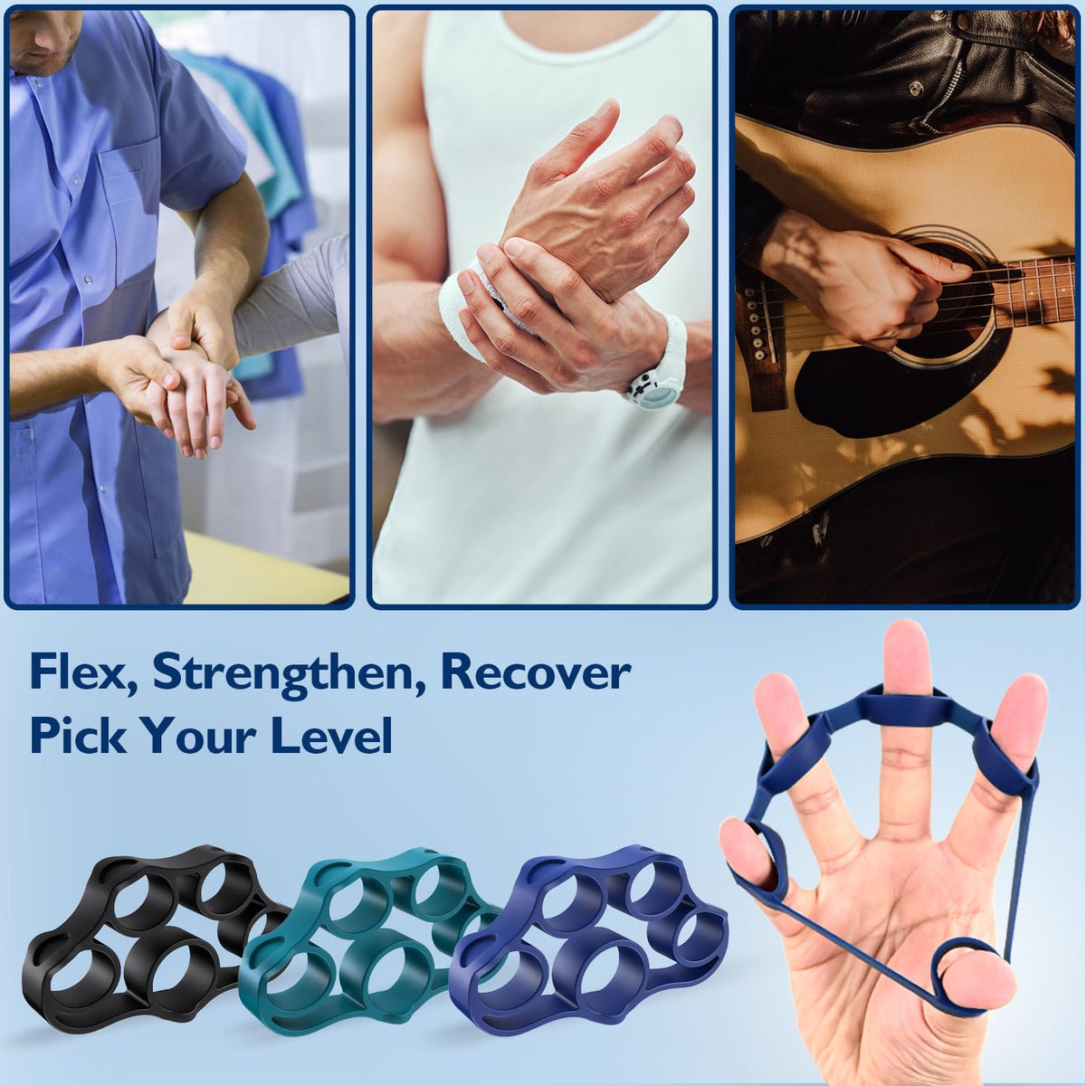 FitBeast Hand Grip Strengthener, Finger Exerciser, Forearm Strengthener Kit - 9 Pack, Targeted Hand & Forearm Strength, Relief & Recovery Kit š All In One Marketplace Canada