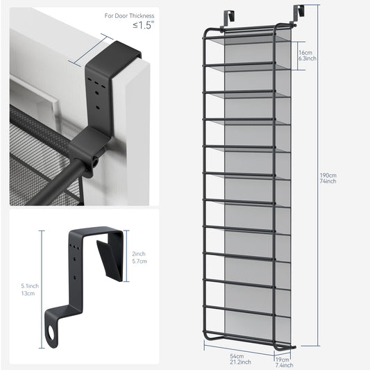 Whitmor 36 Pair Over-The-Door Rack-Gunmetal Gray Shoe Organizer 🍁 All In One Marketplace Canada