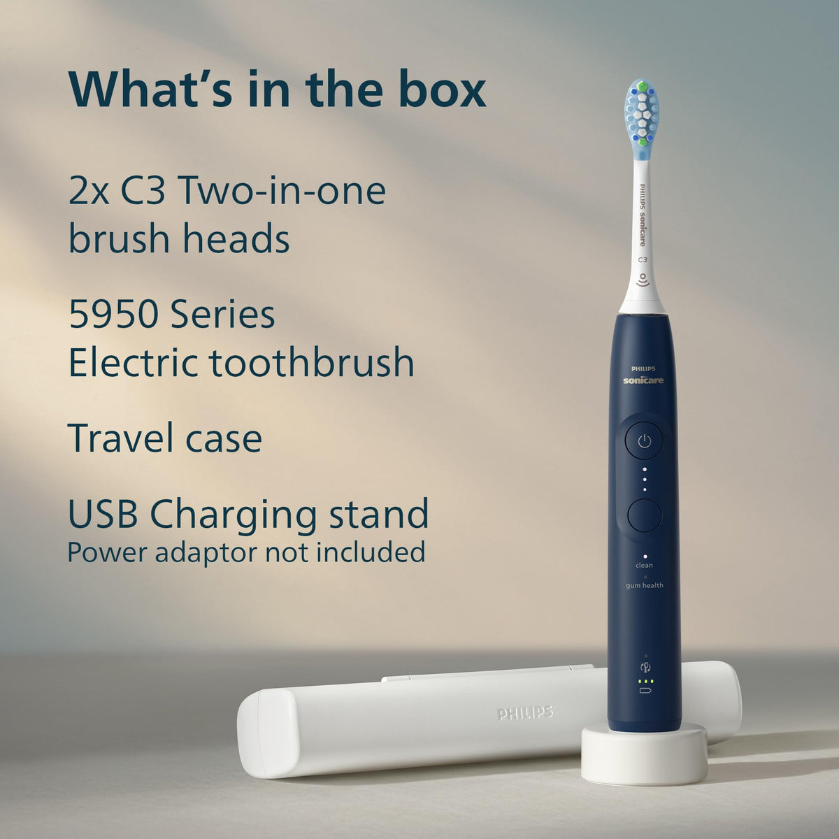 Philips Sonicare 5950 Rechargeable Electric Toothbrush, 2 Brush Heads, Blue đ All In One Marketplace Canada