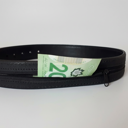 BOL Men's Hidden Pocket Grain Leather Money Belt