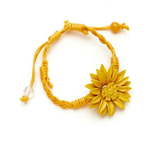 Leather Flower Bracelet