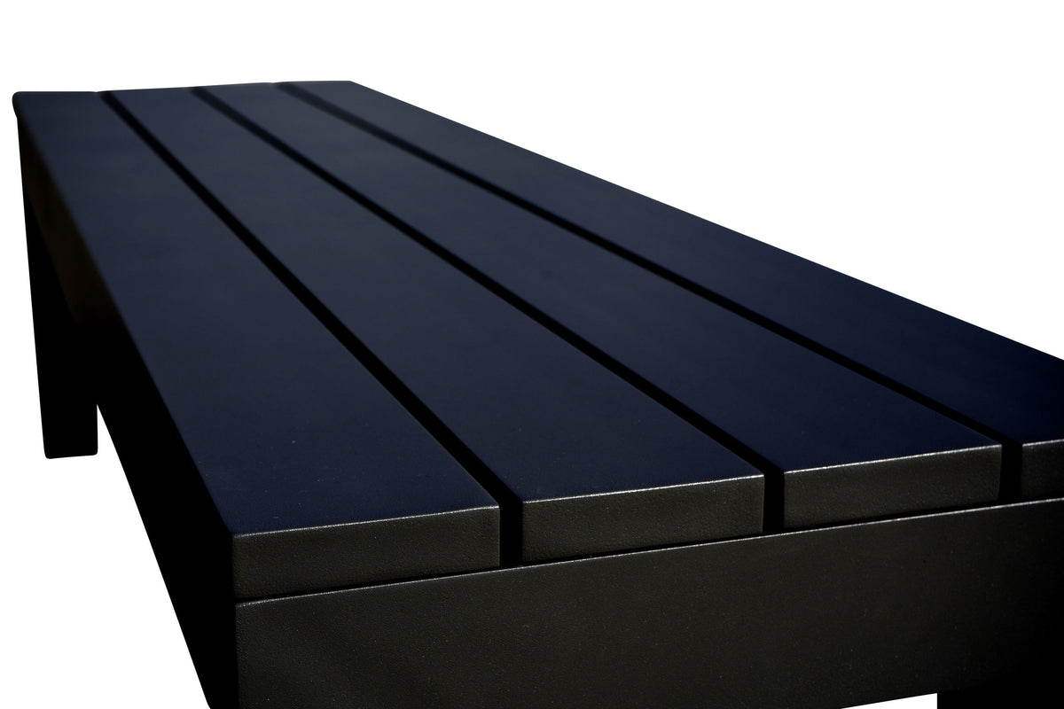 Chestnut Lux Black Aluminum Dining Bench