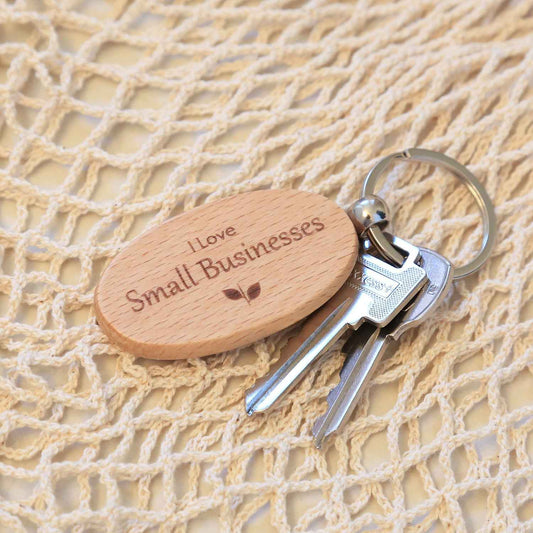 "I Love Small Businesses" Keychain