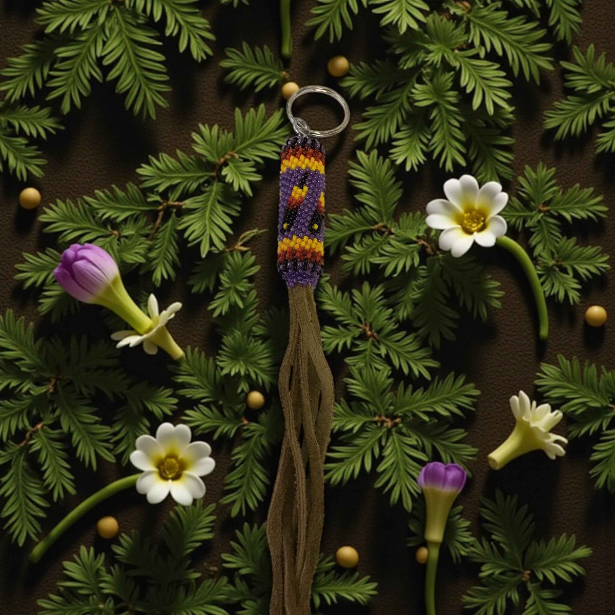 OLDTRIBES™ light purple Handcrafted Beaded Keychains