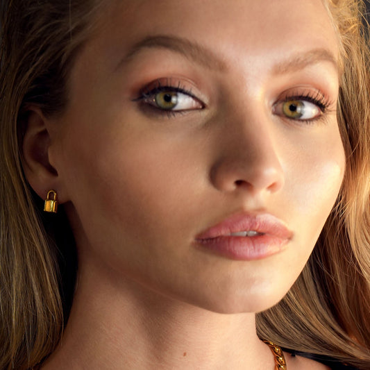 JUNI Mini Padlock Stud Earrings