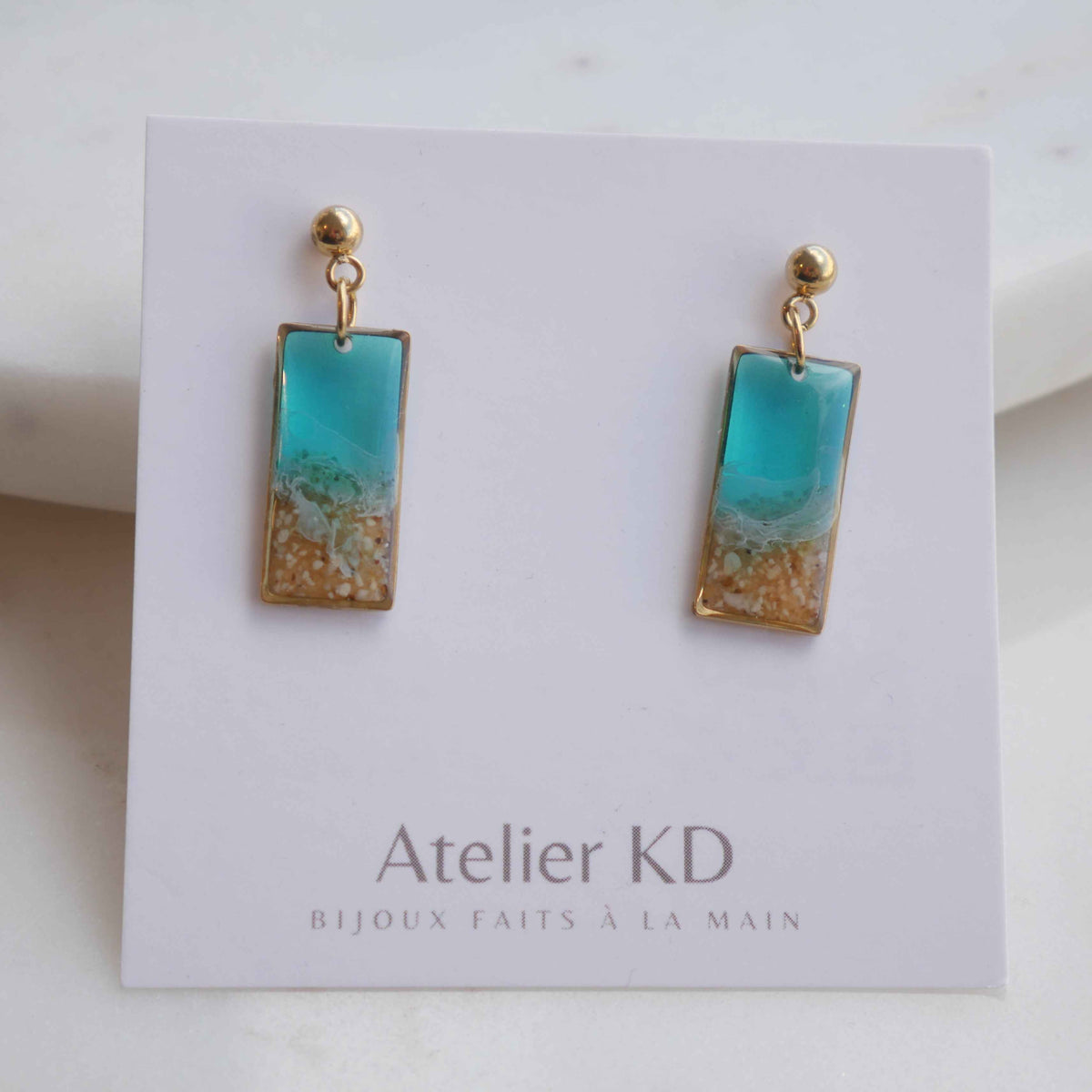 Boucles d'oreilles Tulum - rectangle (moyen)