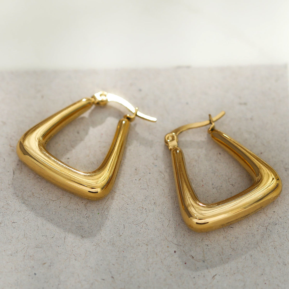 ANIKA Triangular Chunky Mini Hoop Gold Earrings