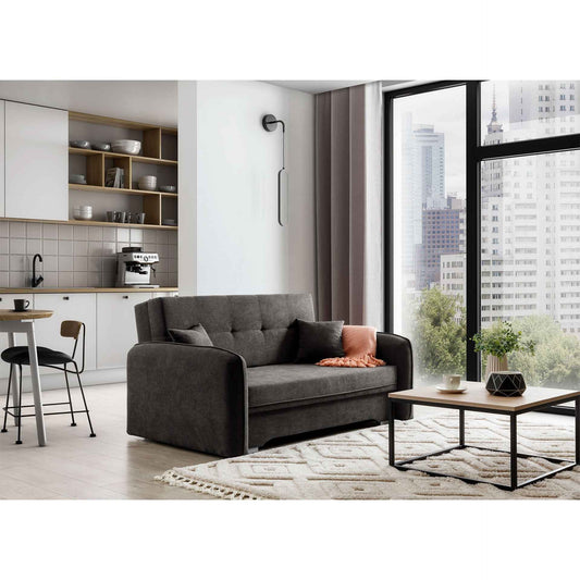 Laine Condo Style 2 Seater Storage Sleeper Sofa - Dark Grey