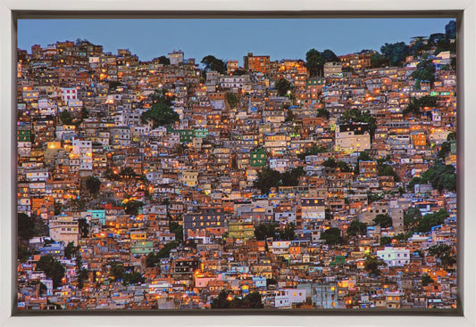 Rocinha Hillside at Nightfall Canvas Wall Art | Nightfall in the Favela da Rocinha