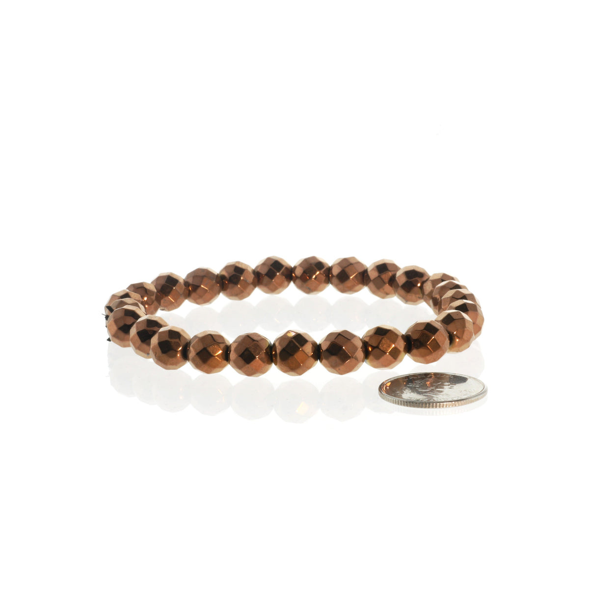 Hematite Faceted Copper Round Bracelet - 8mm