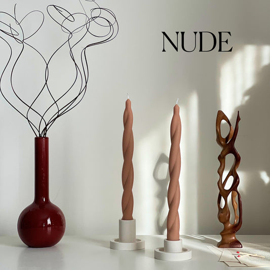Tall Twisted Soy Wax Candle: Handmade Dinner Candle
