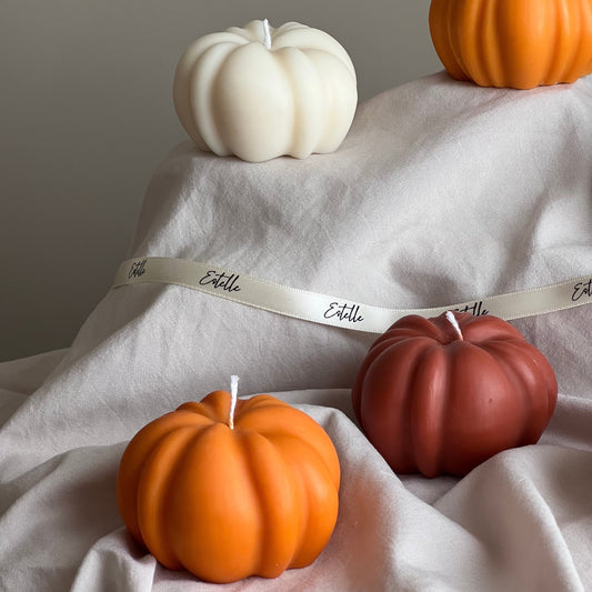 Handmade Autumn Pumpkin Soy Wax Candle: Halloween Decor