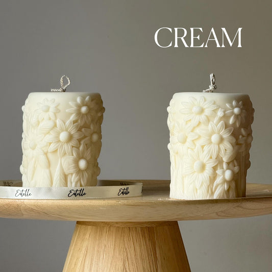 Flower Pillar Candle | Sculptural Garden House Warming Gift