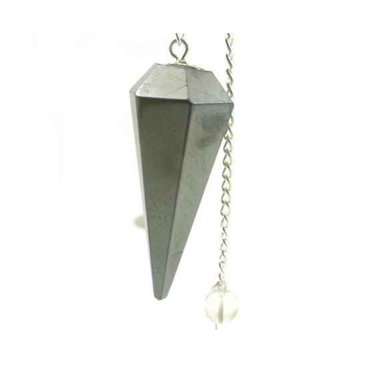 Hematite Pendulum 6 Facet & Bead - 3 Pack