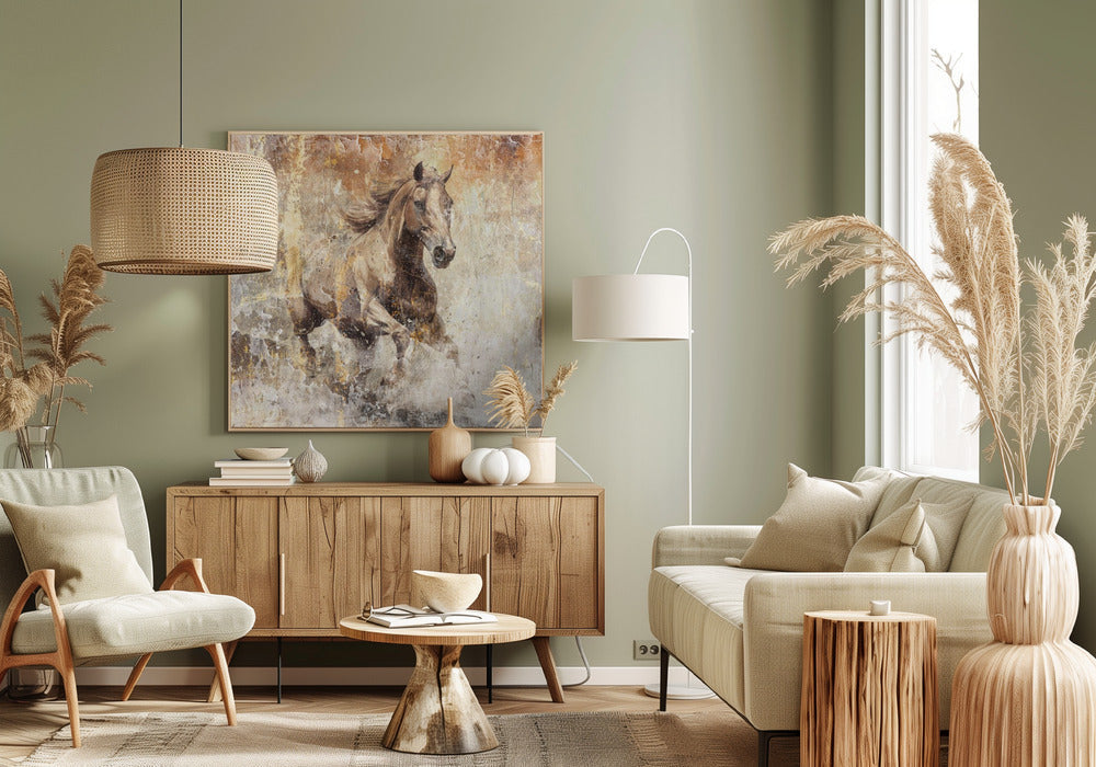 Wall art Horse Vintage Art Illustration 08
