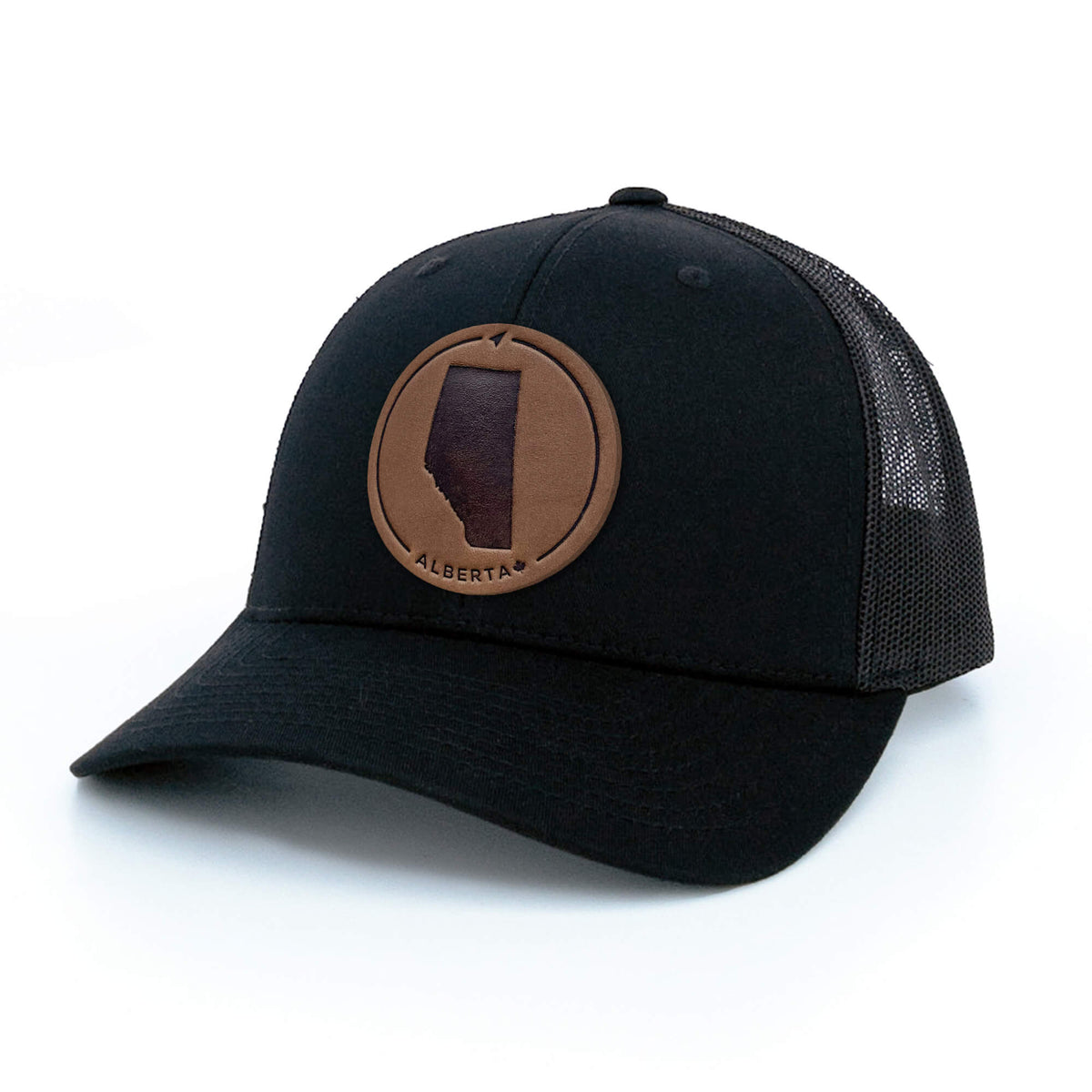 Alberta Leather Patch Trucker Hat