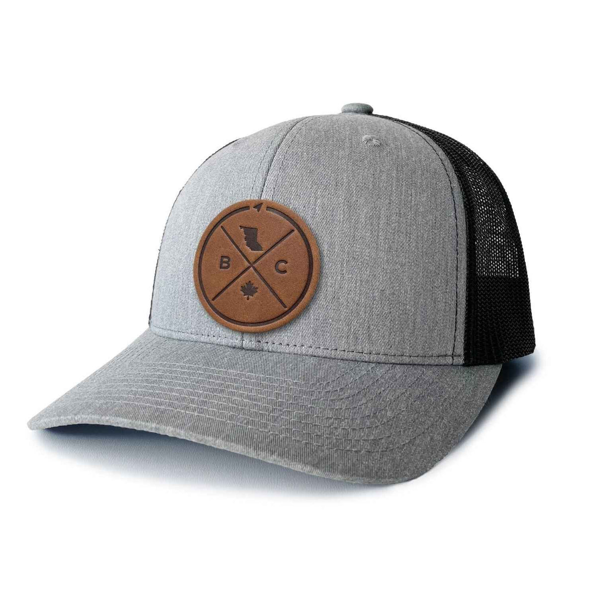British Columbia Compass Leather Patch Trucker Hat