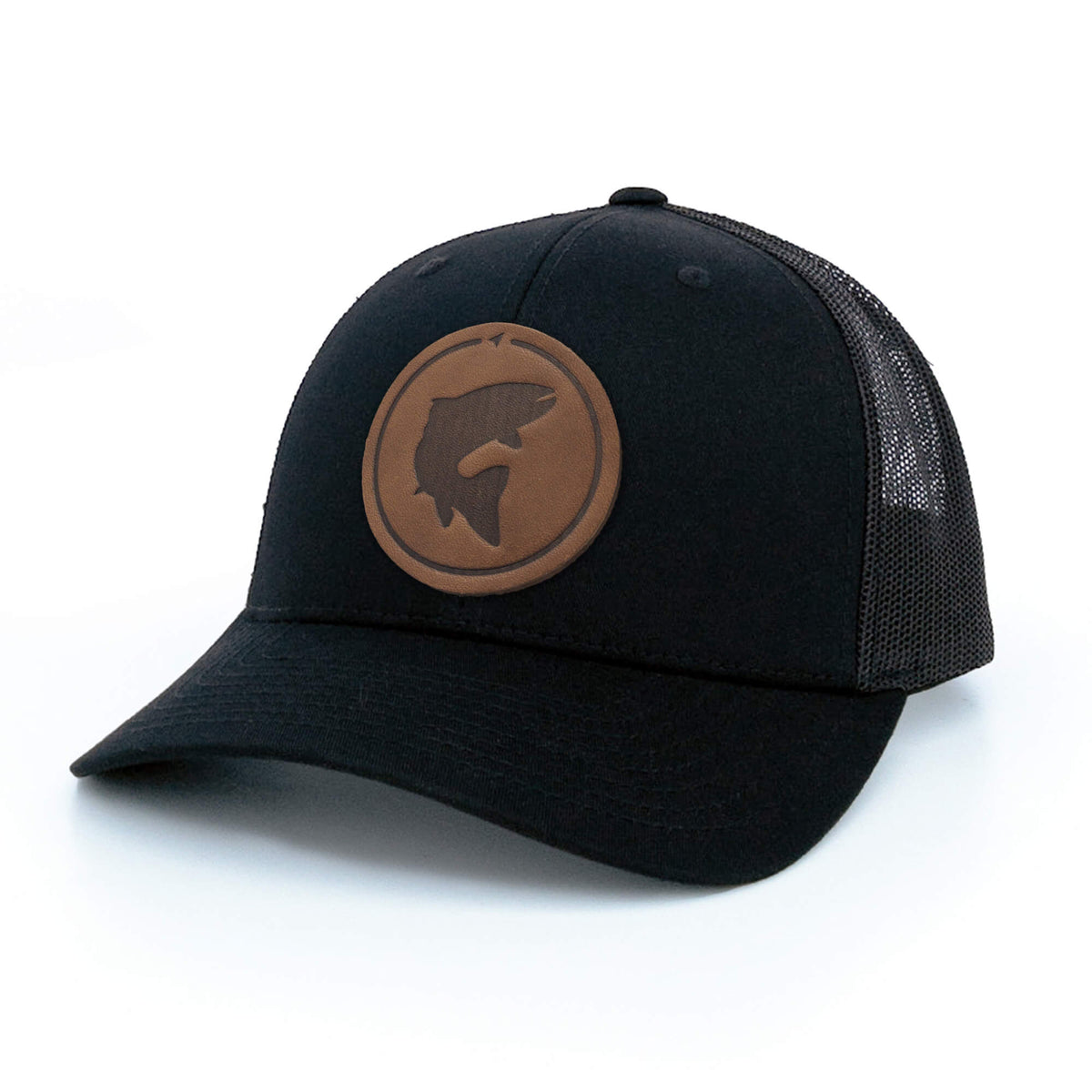 Trout Leather Patch Trucker Hat