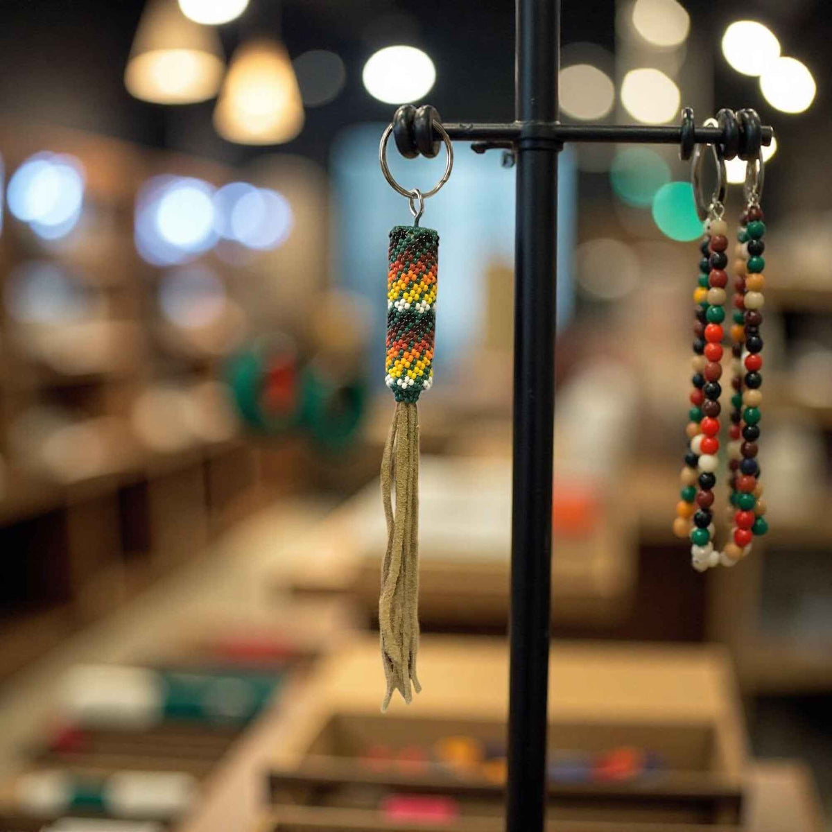 OLDTRIBES™  dark green Beaded Keychain