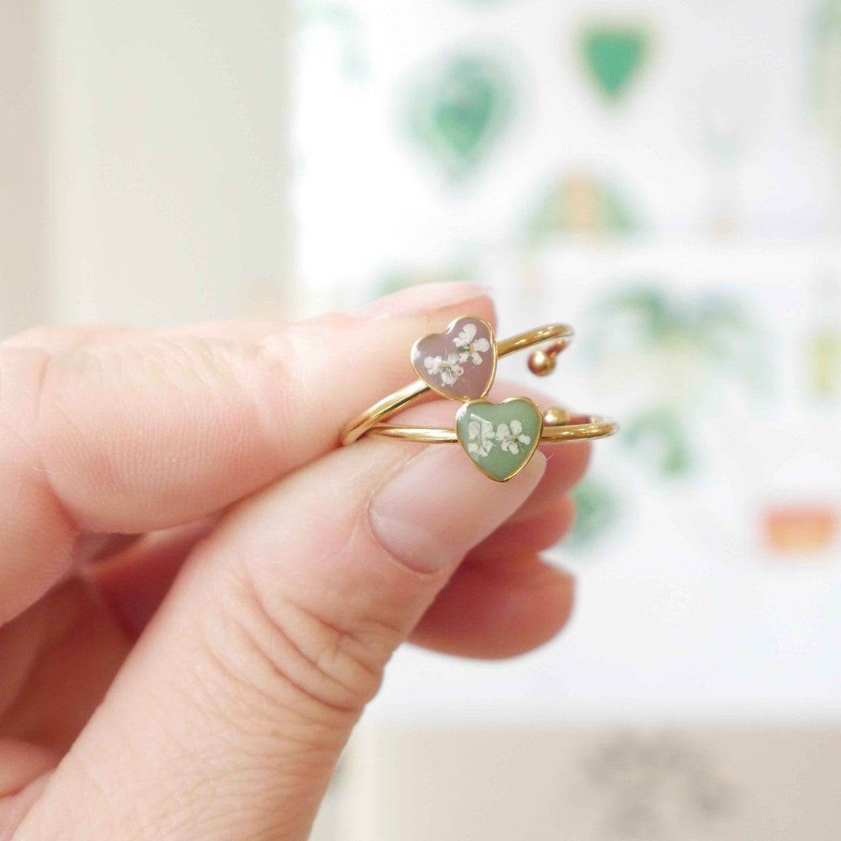 Bague automne -  mini coeur (ajustable)