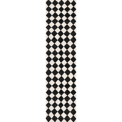 Trestres Checkered Black & Ivory Rug