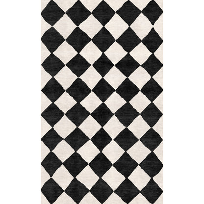 Trestres Checkered Black & Ivory Rug