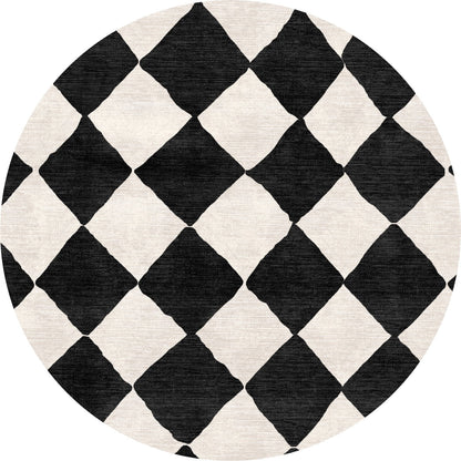 Trestres Checkered Black & Ivory Rug