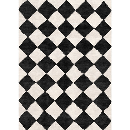 Trestres Checkered Black & Ivory Rug