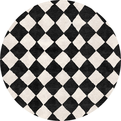 Trestres Checkered Black & Ivory Rug