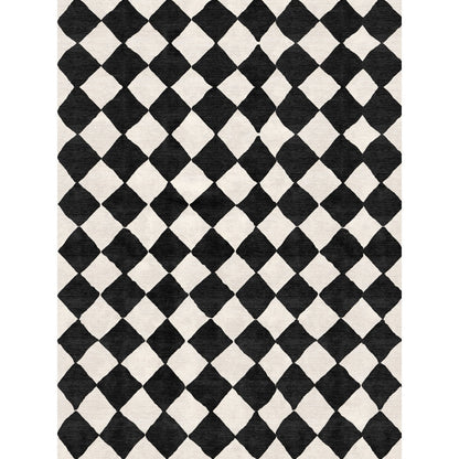 Trestres Checkered Black & Ivory Rug