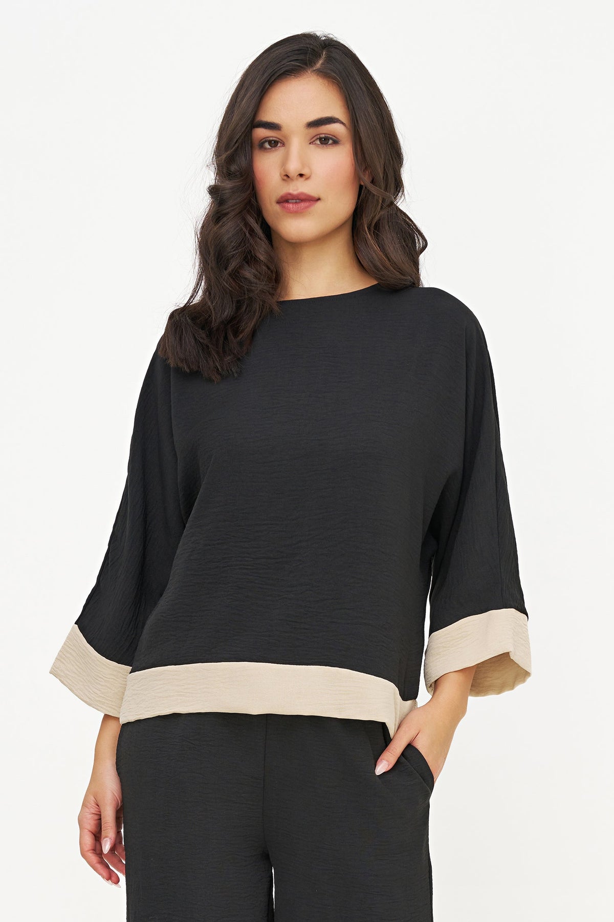 Women's Color-Block Woven Top