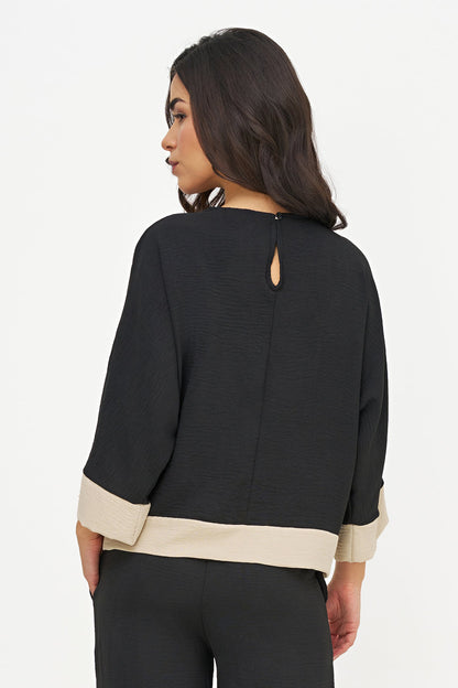 Women's Color-Block Woven Top