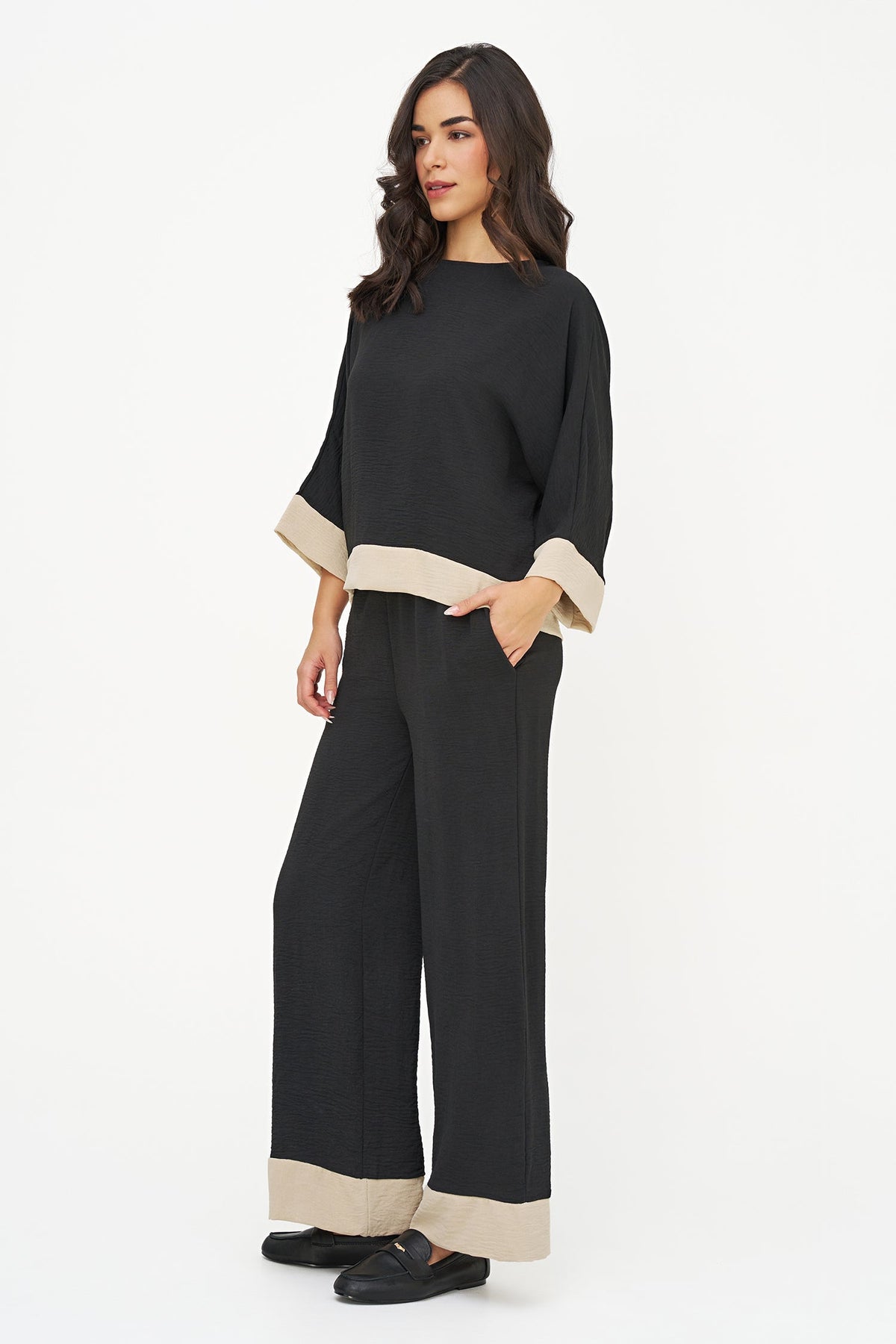 Women's Color-Block Woven Top