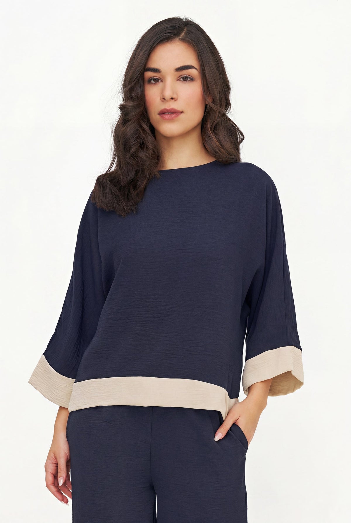 Women's Color-Block Woven Top