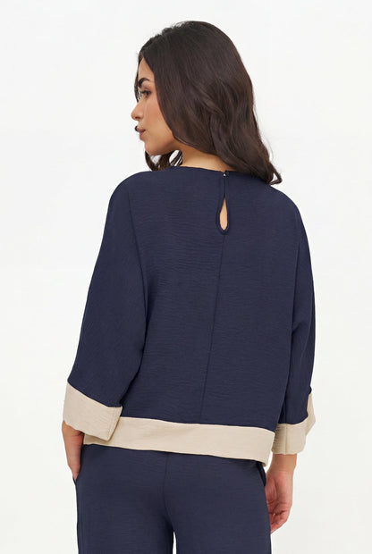 Women's Color-Block Woven Top