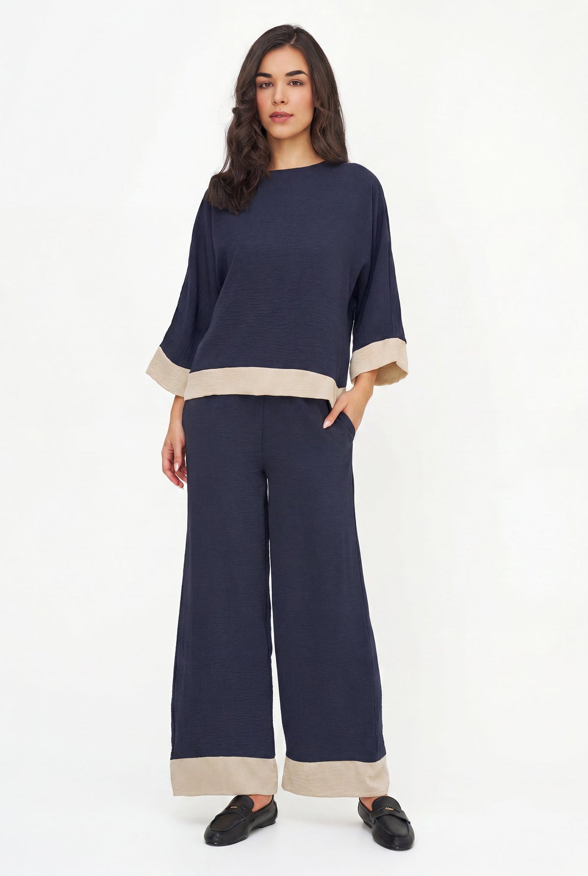 Women's Color-Block Woven Top