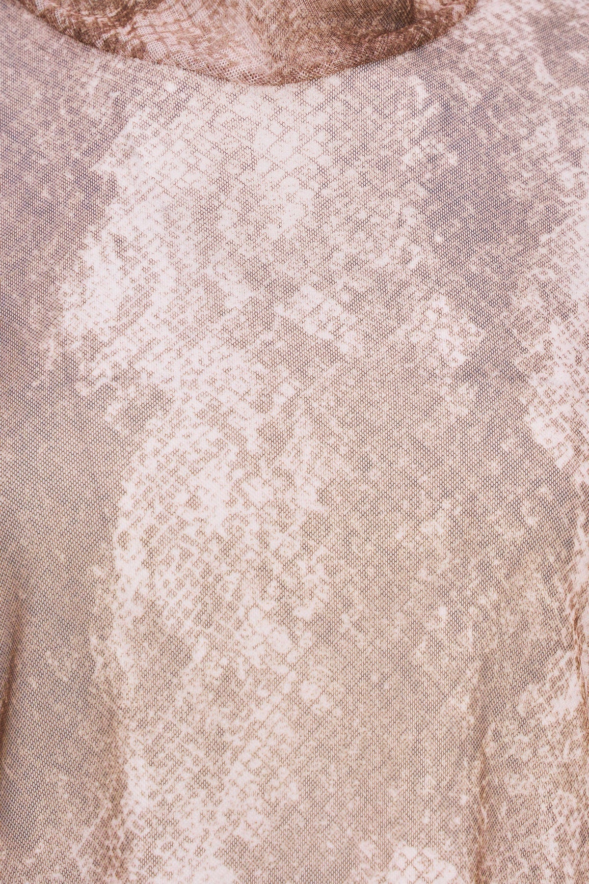Women's Printed Mesh-Knit Mock-Neck Top