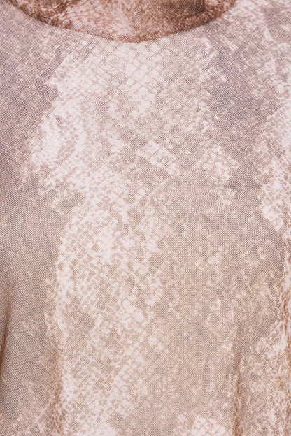 Women's Printed Mesh-Knit Mock-Neck Top