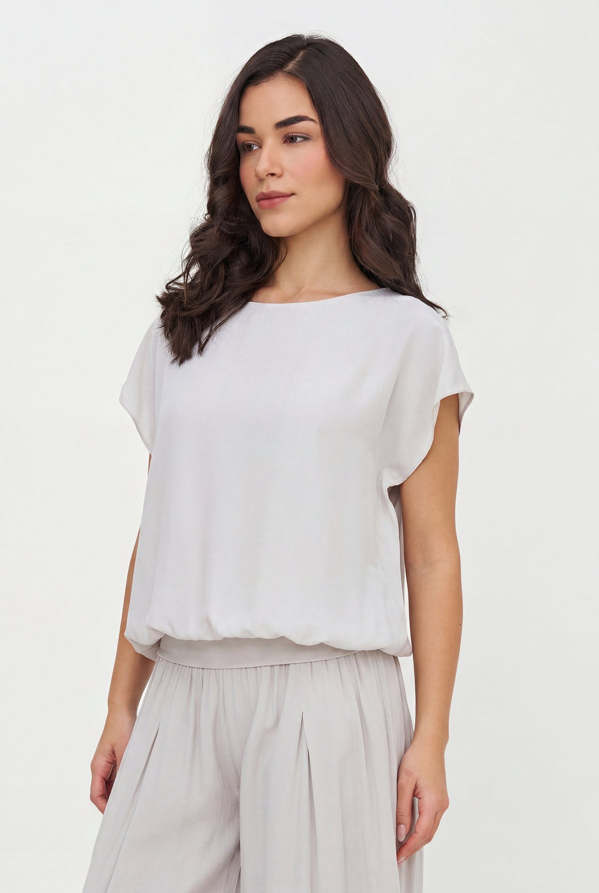Women's Woven Boat-Neck Top