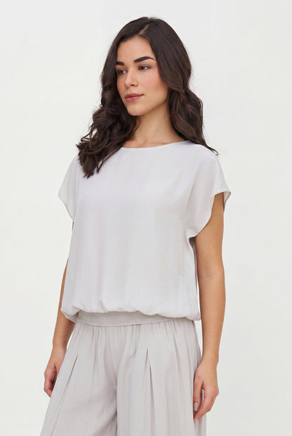 Women's Woven Boat-Neck Top