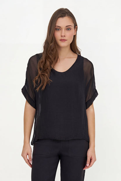 Women's Woven V-Neck Top