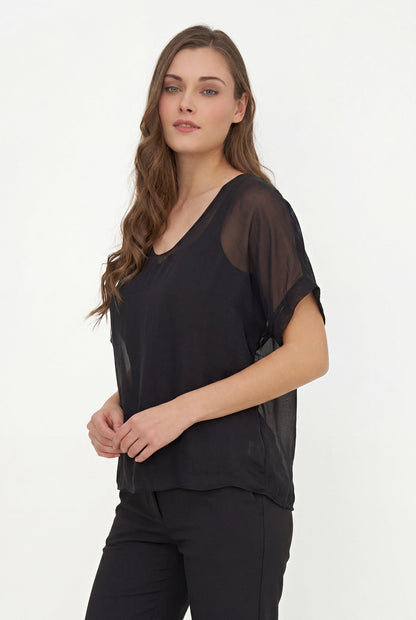 Women's Woven V-Neck Top