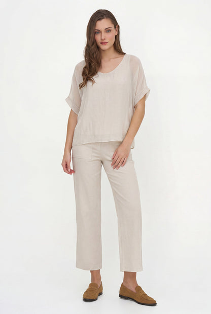 Women's Woven V-Neck Top