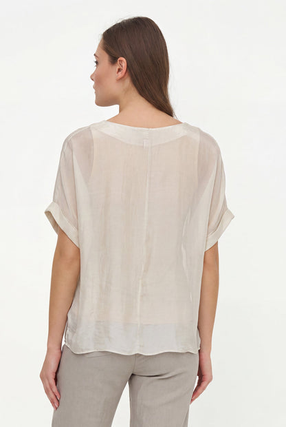 Women's Woven V-Neck Top