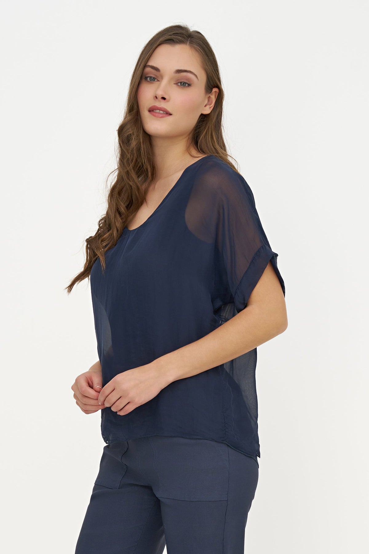 Women's Woven V-Neck Top