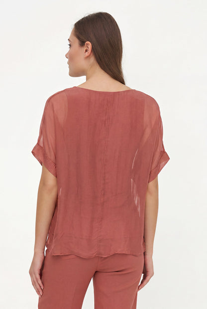 Women's Woven V-Neck Top