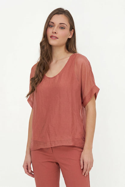 Women's Woven V-Neck Top