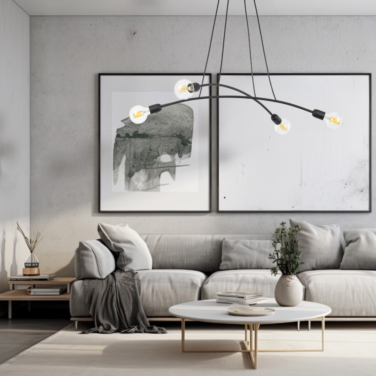 HELIX Black Minimalist Pendant Light 4  (Clearance) - AURABAGS SHOP